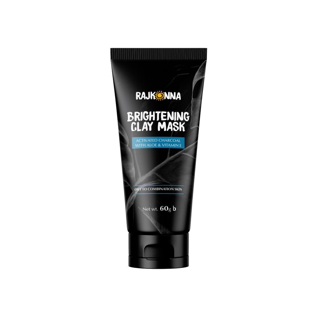 Rajkonna Brightening Clay Mask Activated Charcoal with Aloe & Vitamin E